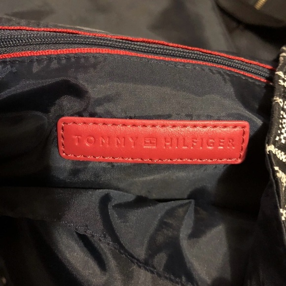 Tommy Hilfiger Medium size  Navy Patterned Logo Backpack 13” x 13”Women’s